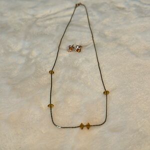 Amber Choker Necklace and Earrings Set